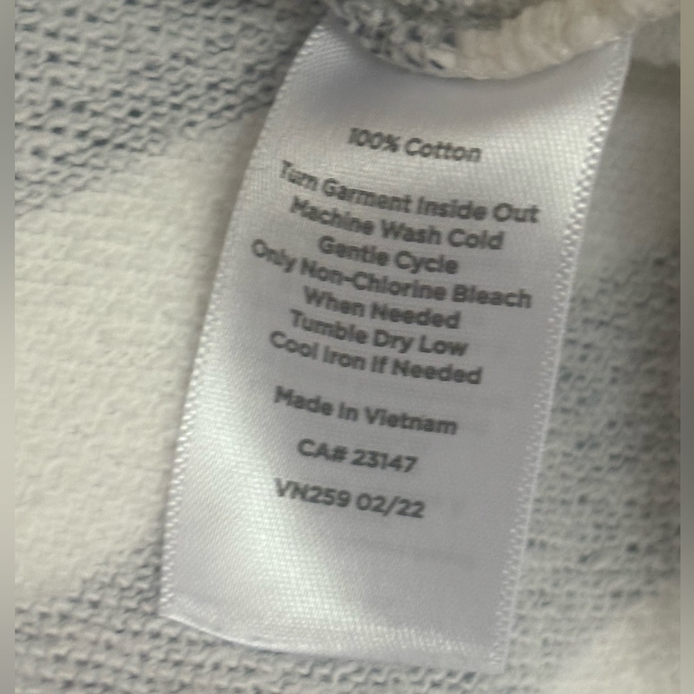 Talbots Women's Gray and White Striped Sweatshirt - Picture 6 of 6